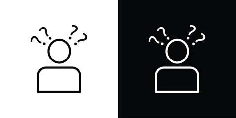 Curious human icon isolated silhouette on white background. Vector illustration.
