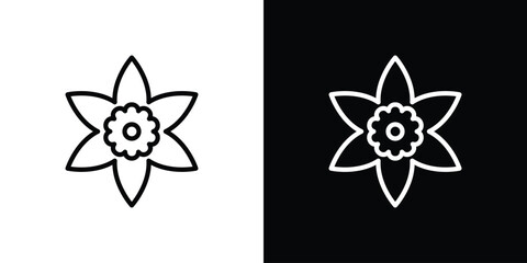 Daffodil icon isolated silhouette on white background. Vector illustration.