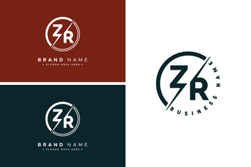 Vector Template for Initial Letter ZR Logo - Elegant Monogram Logo for Alphabet Z and R