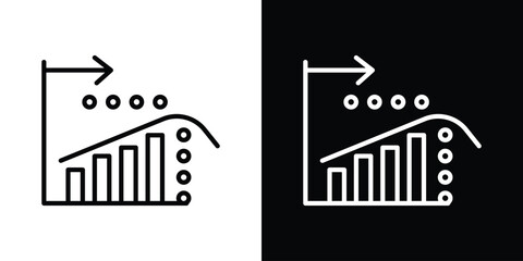 Diminishing returns icon isolated silhouette on white background. Vector illustration.