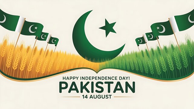 Pakistan Independence Day Celebration 14 August Poster, card, banner, template, Pakistan national holiday august 14th. Independence day card, created with generative ai