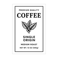 Coffee Label Design Black And White