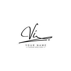 Simple Signature Logo for Alphabet VI - Handwritten Signature for Photography and Fashion Business