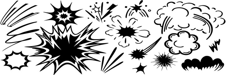 Comic Book Style Explosion, Burst & Smoke Effects Graphics