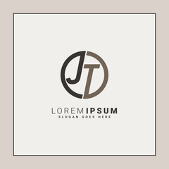 Vector Template for Initial Letter JT Logo - Elegant Monogram Logo for Alphabet J and T