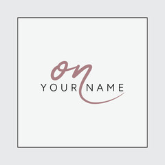ON Initial Logo in Signature Style for Photography and Fashion Business - Hand Drawn Signature Logo Vector