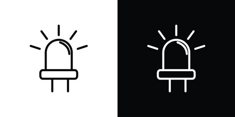 LED icon isolated silhouette on white background. Vector illustration.