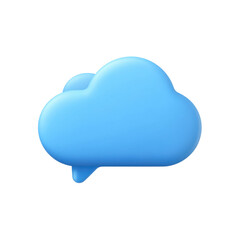 Blue Speech Bubble Icon with Smooth Edges and Minimalist Design for Communication Concept Transparent background or PNG