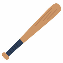 A wooden baseball bat, perfect for sporty clipart, school games, or youth activity visuals.