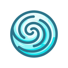 Abstract swirl design representing movement and fluidity in a serene blue color palette