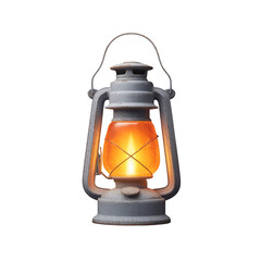 Vintage Oil Lantern with Soft Warm Glow Illuminating Dark Background for Rustic Charm and Nostalgic Ambiance Transparent background or PNG