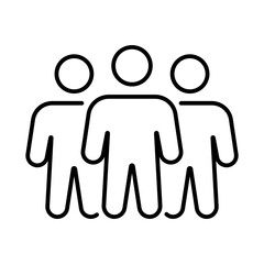 Group leader iconography illustration. Simple outline person activity icon.