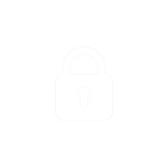 White Lock Icon on a Black Background Representing Security, Privacy, and Protection in Digital and Physical Spaces Transparent background or PNG