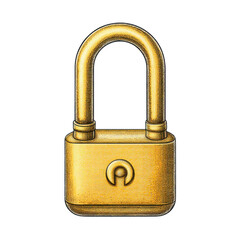 Illustrative Golden Padlock Icon Representing Security, Protection, and Confidentiality in Digital and Physical Spaces Transparent background or PNG