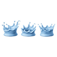 Blue Water Splash with Crown Shape for Creative Background and Design Use Transparent background or PNG