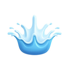 Splash of Water with Radiant Blue Tones and Effervescent Details in a Minimalistic Style Transparent background or PNG