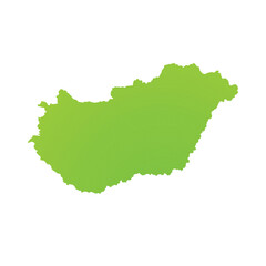Fototapeta premium Map of Hungary, sign silhouette. World Map Globe. Vector Illustration isolated on white background. Europe continent.