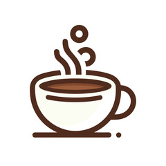 A steaming cup of coffee on a clean surface with abstract swirls in the background