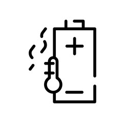 Hot temperature battery icon