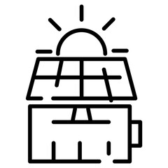 Solar cell and battery icon
