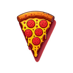 A delicious slice of pepperoni pizza with melted cheese, presented on a white background