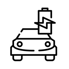 Charging electric car icon