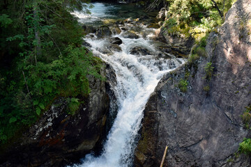 waterfall in the mountains 