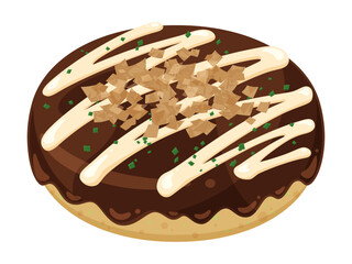 かわいいお好み焼きのイラスト素材