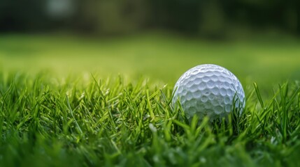 The Golf Ball Nestled in Lush Green Grass Under a Bright Sky