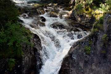 waterfall in the mountains 