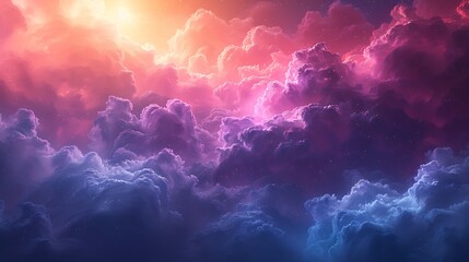 A colorful sky filled with clouds in shades of pink purple orange and blue colors