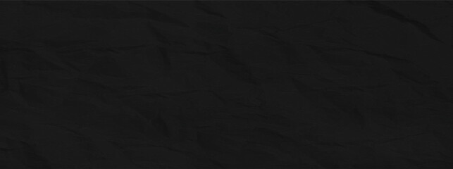 Black Wrinkled Paper Texture Vector Background