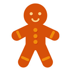 Gingerbread Man icon perfect for holiday designs, decor, cards, and digital projects.