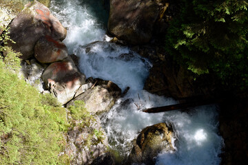 waterfall in the mountains 