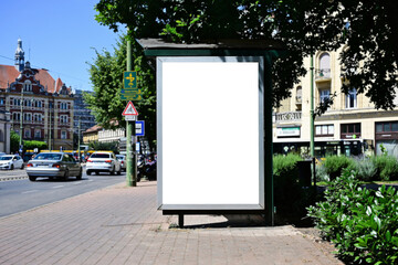 bus shelter. blank ad panel. billboard display. empty white lightbox sign. bus stop. billboard...