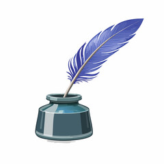 Quill and inkpot – vintage writing tools
