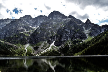 Mountain lake Morskie Oko in Poland