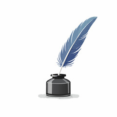Quill and inkpot – vintage writing tools
