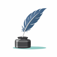 Quill and inkpot – vintage writing tools
