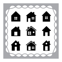 This title includes key elements (house, real estate, icons, black, web, design) and avoids the colon sign as requested