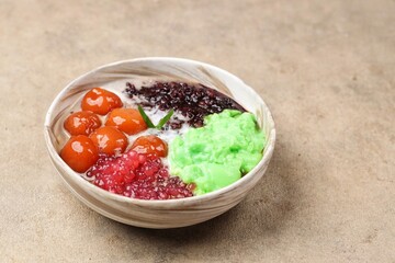 Bubur Madura atau Bubur Campur. Madura porridge is porridge with a sweet taste that contains a mixture of several sweet porridges