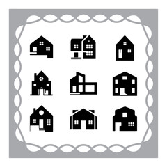 This title includes key elements (house, real estate, icons, black, web, design) and avoids the colon sign as requested