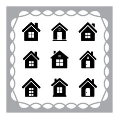 This title includes key elements (house, real estate, icons, black, web, design) and avoids the colon sign as requested