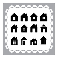 Fototapeta premium This title includes key elements (house, real estate, icons, black, web, design) and avoids the colon sign as requested