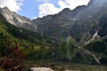 Mountain lake Morskie Oko in Poland