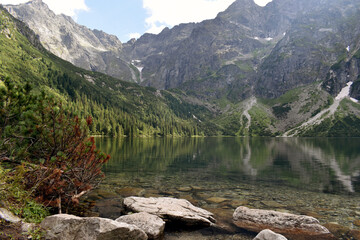Mountain lake Morskie Oko in Poland