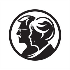 elderly couple vector silhouette clip art collections.