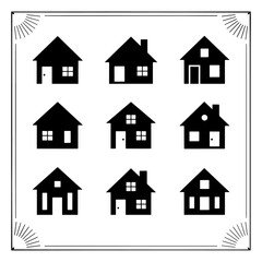 Fototapeta premium Simple set of house icons in different styles