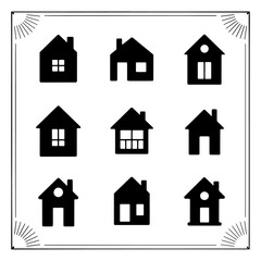 Fototapeta premium Simple set of house icons in different styles