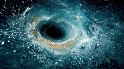 Fototapeta premium Ocean Vortex: A swirling abyss of teal and dark mystery
